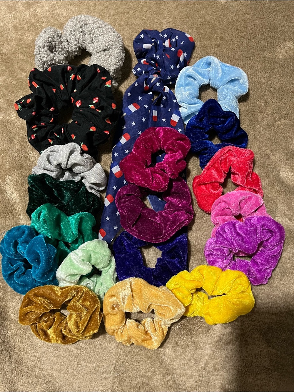 19 Hair Scrunchie Bundle Multi Color